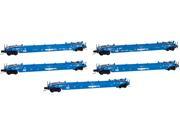 Micro Trains MTL Z Scale 70ft Gunderson Well Cars APL Blue Eagle Runner 5 Pk
