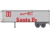 Walthers HO Scale 35 Fluted Side Trailer Santa Fe ATSF Silver Red 2 Pack