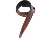 Levy s MSS100 BRG 2.5 Carving Padded Leather Guitar Bass Strap Burgundy