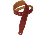 Levy s MS26 BRG 2.5 Suede Leather Guitar Bass Strap Burgundy
