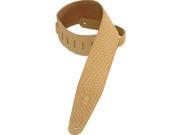 Levy s PMS44T02 SND 3 Suede Guitar Bass Strap Tooled Basketweave Pattern Sand