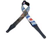 Levy s MPD2 005 2 Polyester Guitar Bass Strap Sonic Art Red White Blue Targets