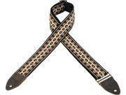 Levy s M8HTV 19 2 Hootenanny Jacquard Weave Guitar Strap Classic Gold Weave