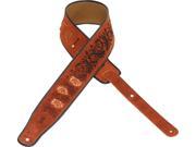 Levy s MSS3EP 001 2.5 Suede Printed Embroidered Guitar Strap Fern Flowers