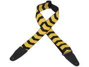 Levy s MPD2 108 2 Printed Polyester Guitar Bass Strap Yellow Black Chevrons