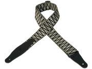 Levy s MSSW80 001 2 Woven Guitar Bass Strap Leather Ends Zig Zag Pattern