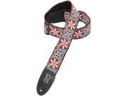 Levy s M8HT 12 2 Hootenanny Jacquard Weave Guitar Strap Red Flowers