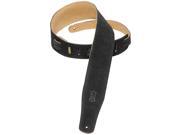 Levy s MS26 BLK 2.5 Suede Leather Guitar Bass Strap Black