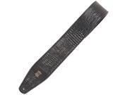 Levy s M317AG 2 1 2 Simulated Alligator Leather Guitar Bass Strap Black