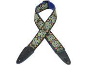 Levy s MGJ2 008 2 Jacquard Leather Hipster Guitar Bass Strap Flower Heart