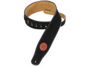 Levy s MSS3 BLK 2.5 Suede Leather Guitar Bass Strap w Black Piping Black XL
