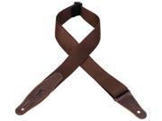 Levy s MSSR80 BRN 2 Rayon Webbing Guitar Bass Strap Leather Ends Brown
