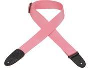 Levy s MSS8 PNK 2 Poly Guitar Bass Strap w Leather Ends Pink
