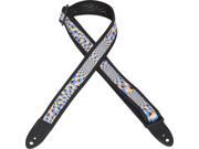 Levy s MPS1 508 1.5 Sonic Art Guitar Bass Strap Blue Yellow Optical Illusion