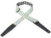 Levy s MDL8 009 2 Poly Guitar Bass Strap Neon Lime Purple Leopard Design