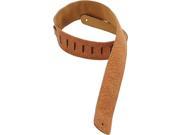 Levy s DM1FF BRN 2.5 Leather Guitar Bass Strap w Florentine Embossing Brown