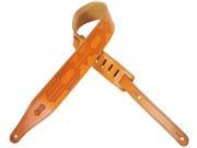 Levy s 2 1 2 Veg tan Leather Guitar Bass Strap w Hand Tooled Design Tan