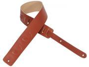 Levy s DM1SGN RED 2.5 Leather Guitar Bass Strap Embossed Notes Red