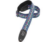 Levy s M8HT XL 16 Hootenanny Jacquard Weave Guitar Strap Blue Red Green Yellow