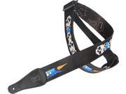 Levy s MPS2 056 2 Polyester Guitar Bass Strap Skulls Blue Candle Flame