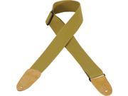 Levy s MC8 TAN 2 Basic Cotton Guitar Bass Strap w Leather Ends Tan