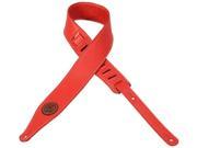 Levy s M17SS RED 2.5 Triple Ply Soft Garment Leather Guitar Bass Strap RED