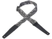 Levy s MDL8 004 2 Polyester Guitar Bass Strap Black and White Zebra Design