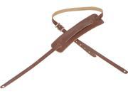 Levy s M25C BRN 5 8 Carving Leather Guitar Bass Strap Classic 50 s Pad Brown