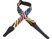 Levy s MPD2 055 2 Polyester Guitar Bass Strap Sonic Art Rainbow Stripes