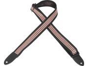Levy s MPS1 500 1.5 Sonic Art Guitar Bass Strap Red White Checkers Stars
