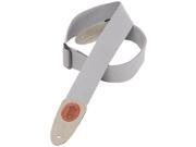 Levy s MSSC8 GRY 2 Cotton Guitar Bass Strap w Suede Ends Gray