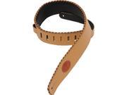 Levy s MSS13 TAN 2.5 Garment Leather Guitar Strap Suede Leather Piping Tan