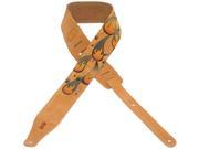 Levy s MS26COP 001 2.5 Tan Printed Suede Guitar Bass Strap Raindrop Fire Flame