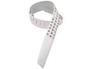 Levy s M1SD WHT 2.5 Leather Guitar Bass Strap with Studs White