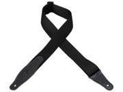 Levy s MSSR80 BLK 2 Rayon Webbing Guitar Bass Strap Leather Ends Black
