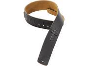 Levy s DM1SGC 2.5 Leather Guitar Bass Strap Embossed Holy Cross Black X Long