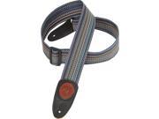 Levy s MSS8 MLT 2 Poly Guitar Bass Strap w Leather Ends Multi Colored