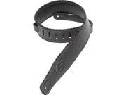 Levy s MSS13 BLK 2.5 Garment Leather Guitar Strap Suede Leather Piping Black