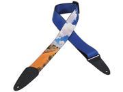 Levy s MPDS2 008 2 Printed Polyester Guitar Bass Strap Desert Road Sky
