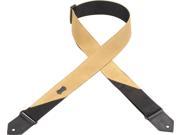 Levy s M8S TAN 2.5 Suede Leather Poly Backing Guitar Bass Strap Tan