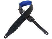 Levy s MV17CH BLK 2.5 Leather Guitar Bass Strap w Cheetah Embossing Black