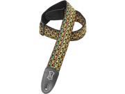 Levy s M8HT XL 14 Hootenanny Jacquard Weave Guitar Strap Yellow Brown Green