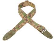Levy s MC8TWD CAM 2 Distressed Cotton Guitar Bass Strap w Leather Ends Camo