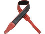 Levy s M17CG RED 2.5 Super Soft Black Garment Leather Strap Red Piping Ends