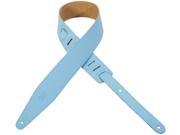 Levy s 2 1 2 Guitar Bass Strap Garment Leather Suede Backing Light Blue