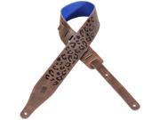 Levy s MD17CH DBR 2.5 Distressed Leather Guitar Bass Strap Cheetah Embossing