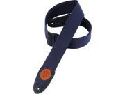 Levy s MSSC8 NAV 2 Cotton Guitar Bass Strap w Suede Ends Navy Blue