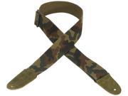 Levy s MC8 CAM 2 Basic Cotton Guitar Bas Strap w Leather Ends Camouflage