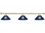 MLB Texas Rangers Blue Metal Shade Brass Bar Billiard Pool Table Light