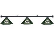 NFL Green Bay Packers Green Metal Shade Black Bar Billiard Pool Table Light